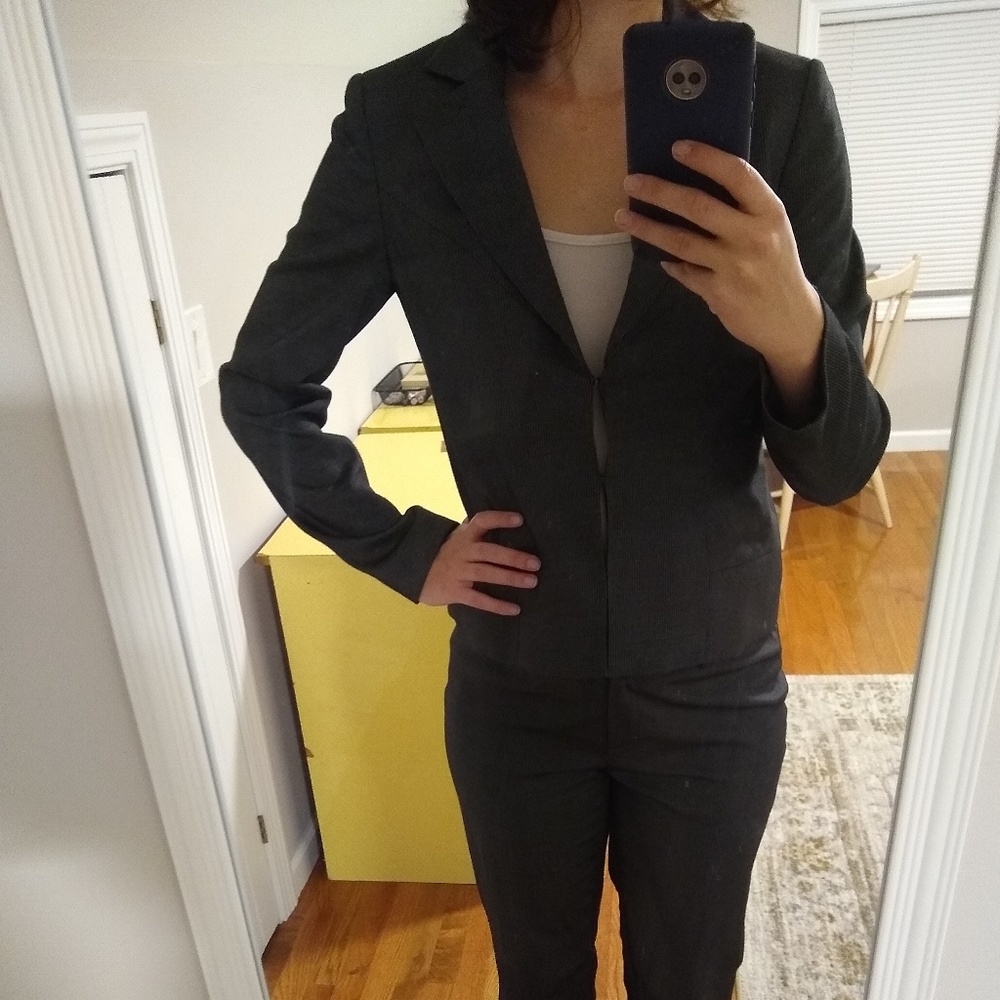 Pinstripe business suit